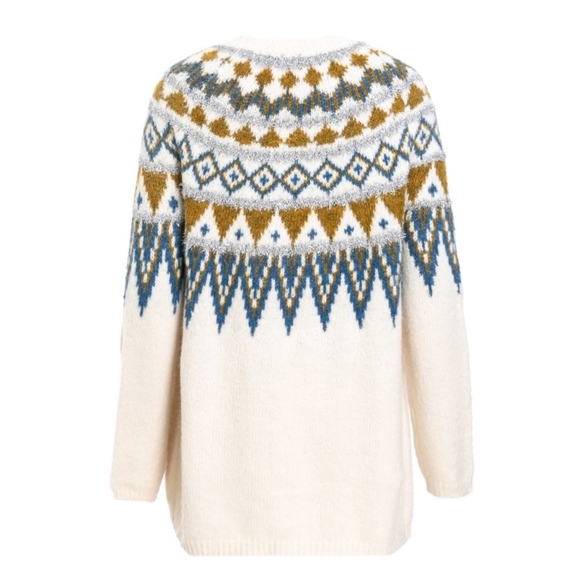 Tinsel Embellished Aztac Knit Open Cardigan - Picture 7 of 8